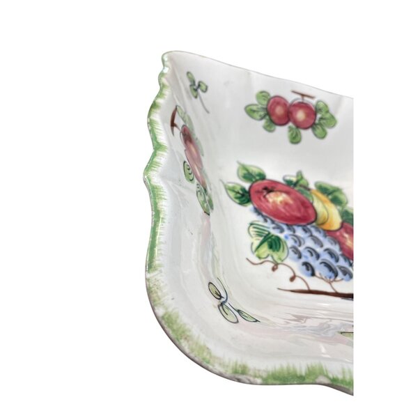 Made in Italy Large Hand-Painted Italian Ceramic Fruit serve plate bowl SKU 9130 - Picture 13 of 14